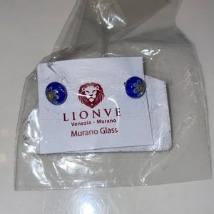 Lionve Italian Murano glass post earrings new